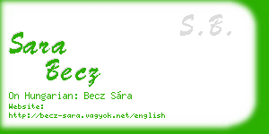 sara becz business card